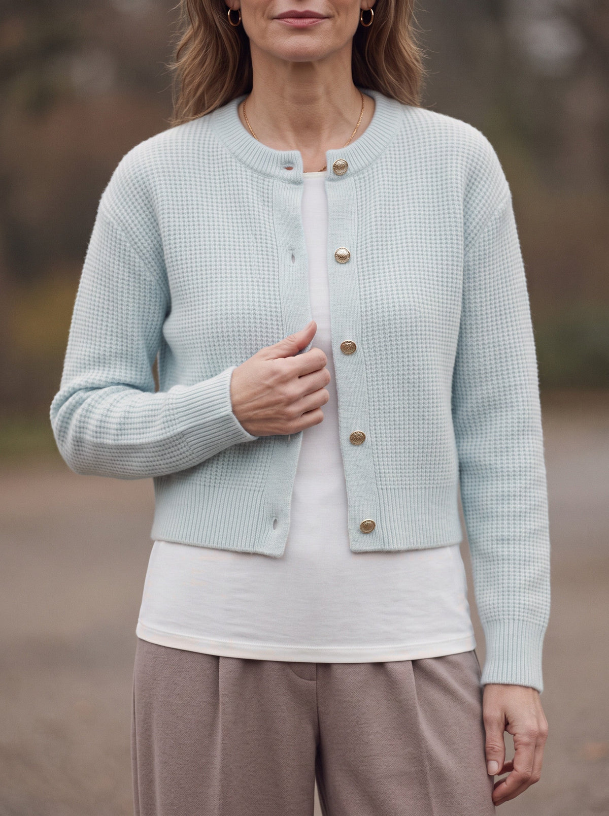 Gaya | Button Cropped Knit Cardigan