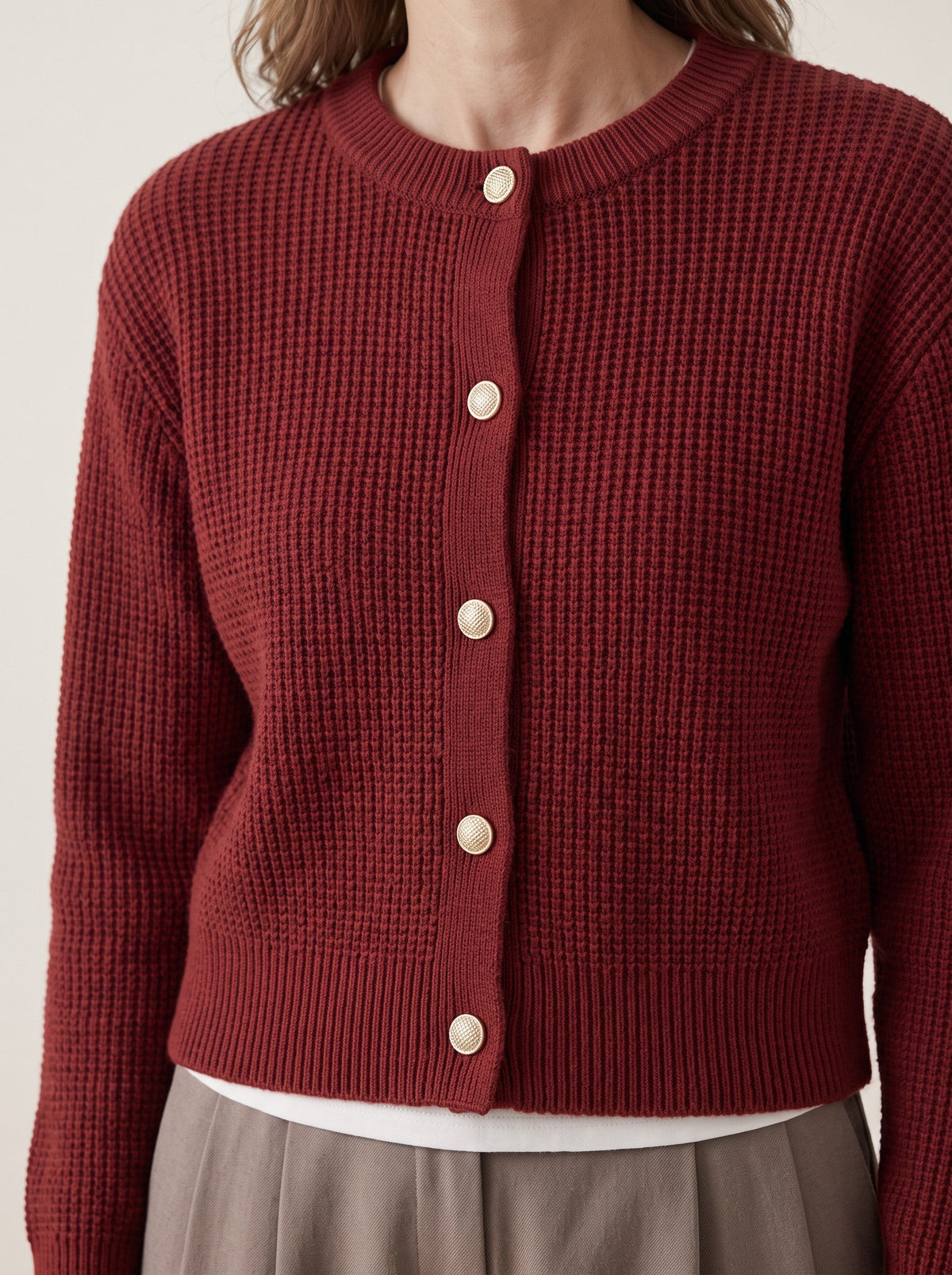 Gaya | Button Cropped Knit Cardigan